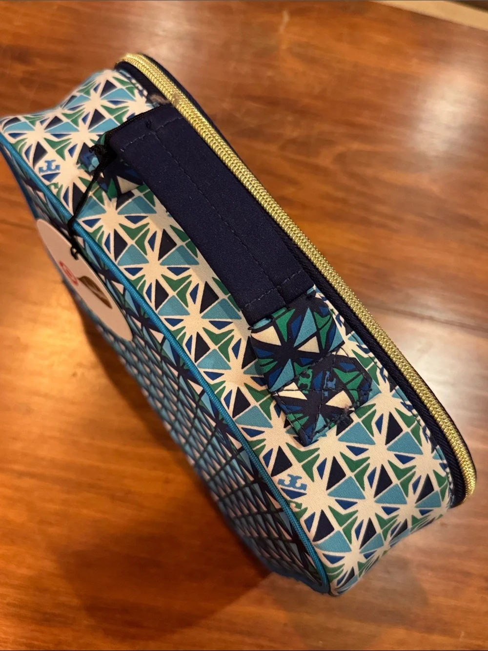 NWT Tory Burch Neiman Marcus Target Blue White Green Zipper Lunch Bag Tote  NEW!